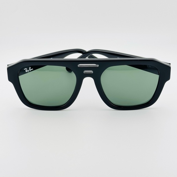 Ray-Ban Sunglasses RB4397 Corrigan Bio-based Polished Black Frame Green Lenses - Picture 8 of 13